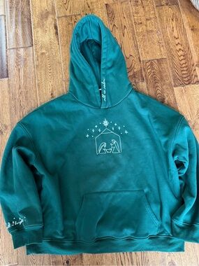 Altar’d state all is calm Nativity embroidered Christmas Hoodie XXL perfect cond